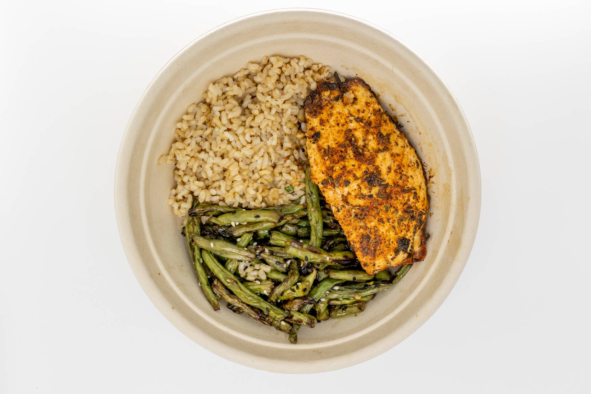 Roasted Salmon Brown Rice & Green Beans